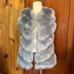 Faux Fur Winter Grey Mink Chinchilla Vest